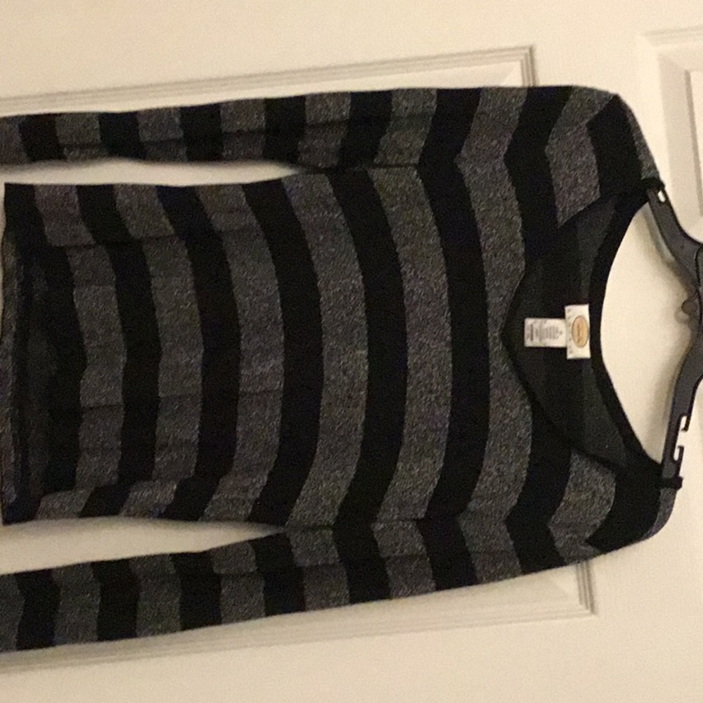 Talbots  bk / grey striped long sleeve shirt